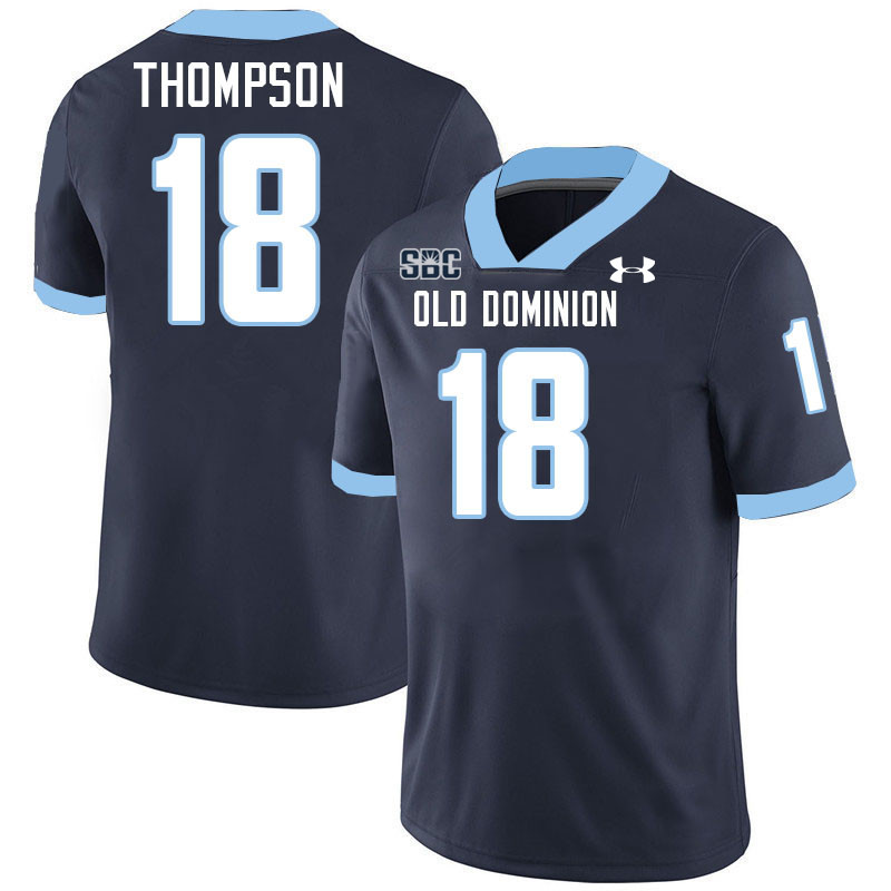 #18 Mario Thompson Old Dominion Monarchs College Football Jerseys Stitched-Navy